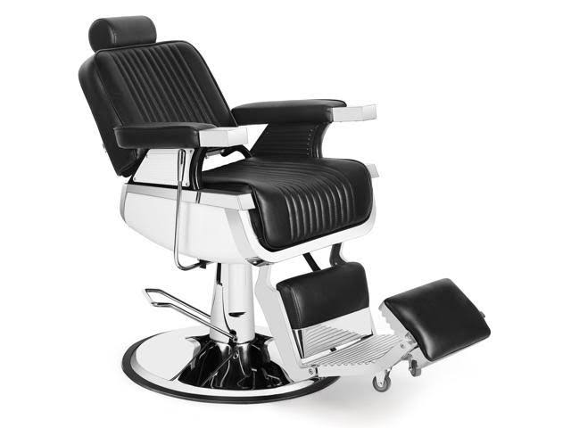 Hand Heavy Duty Hydraulic Recline Barber Chair Salon Chair Barber Chairs For Hair Stylist Tattoo Chair Barber Salon Equipment (Black)