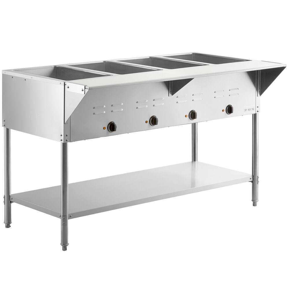 Ste-4sh Four Pan Open Well Electric Steam Table With Undershelf - 208/240v, 3000w