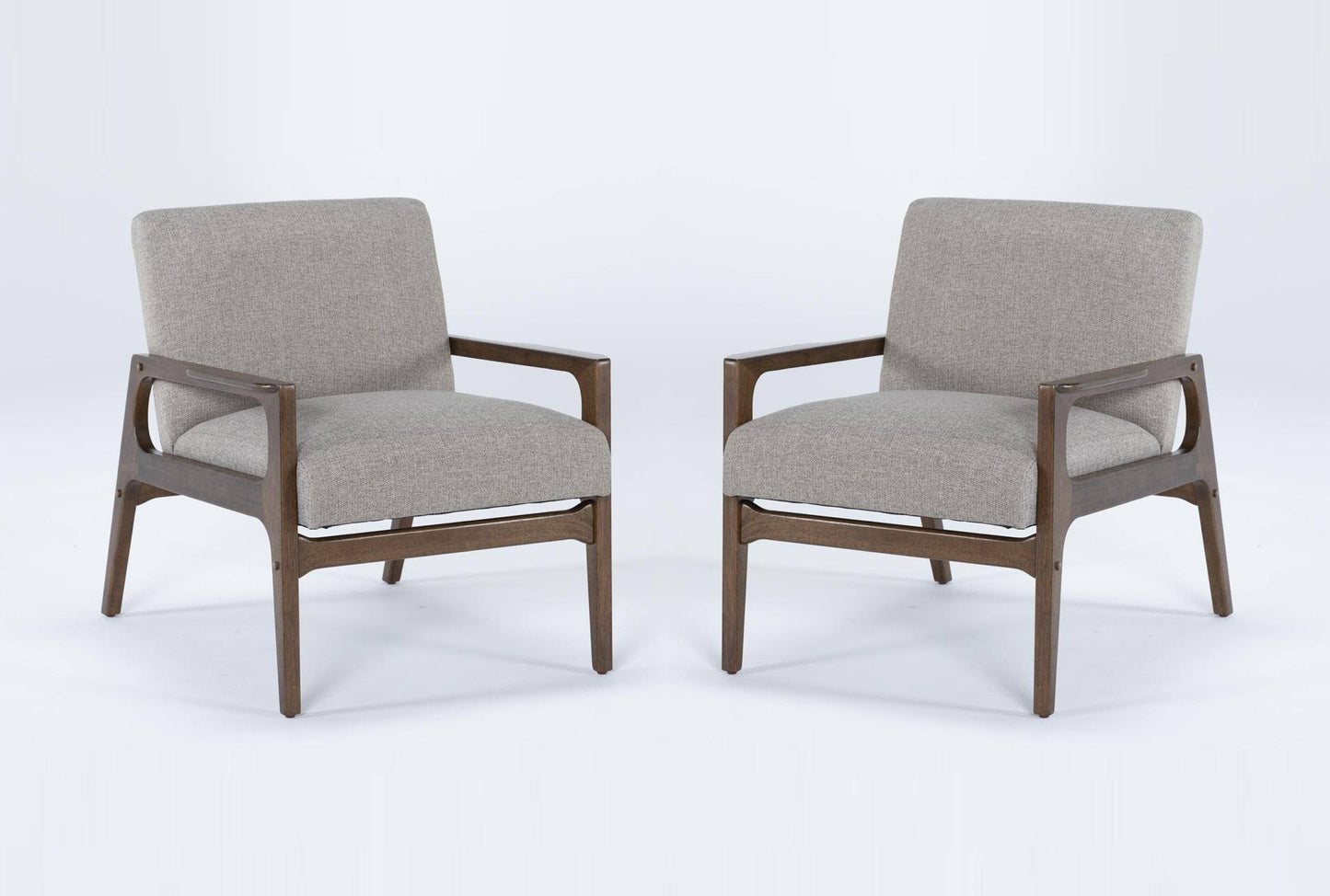 Cocoa Accent Arm Chairs, Set Of 2 Modern - Brown Fabric/Wood 26w X 31.25d 30h At Living Spaces