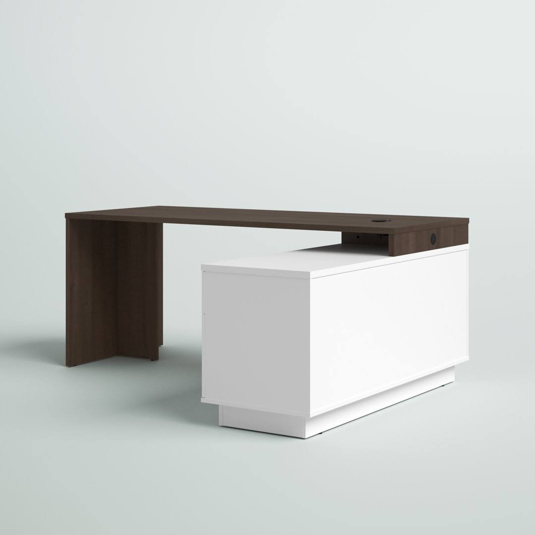Reversible L-Shape Executive Desk With Built In Outlets Upper Square