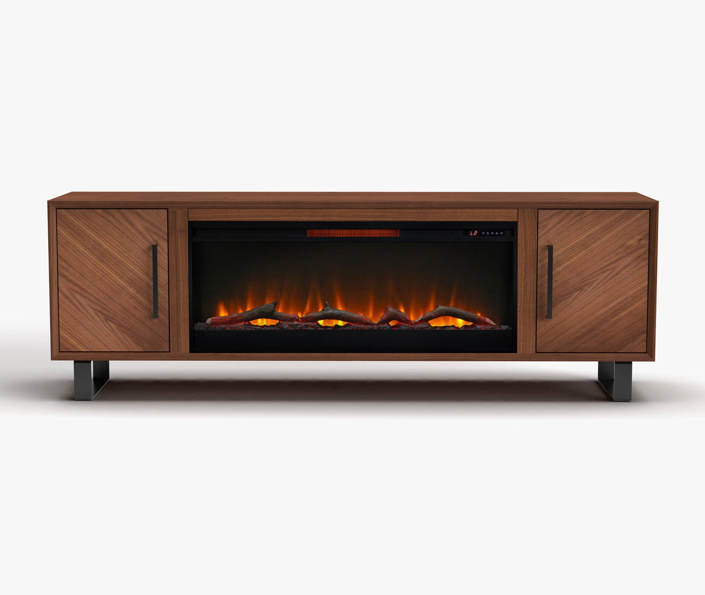Fireplace Tv Stand For 75-85 Tvs, Modern - Dark Walnut