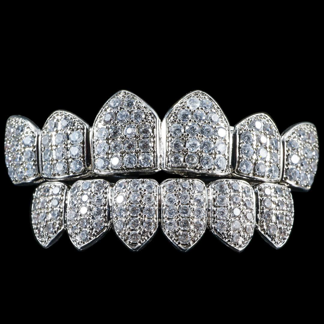 Gold Plated Cz Cluster Premium Grillz Top Grill Only By Custom Gold Grillz