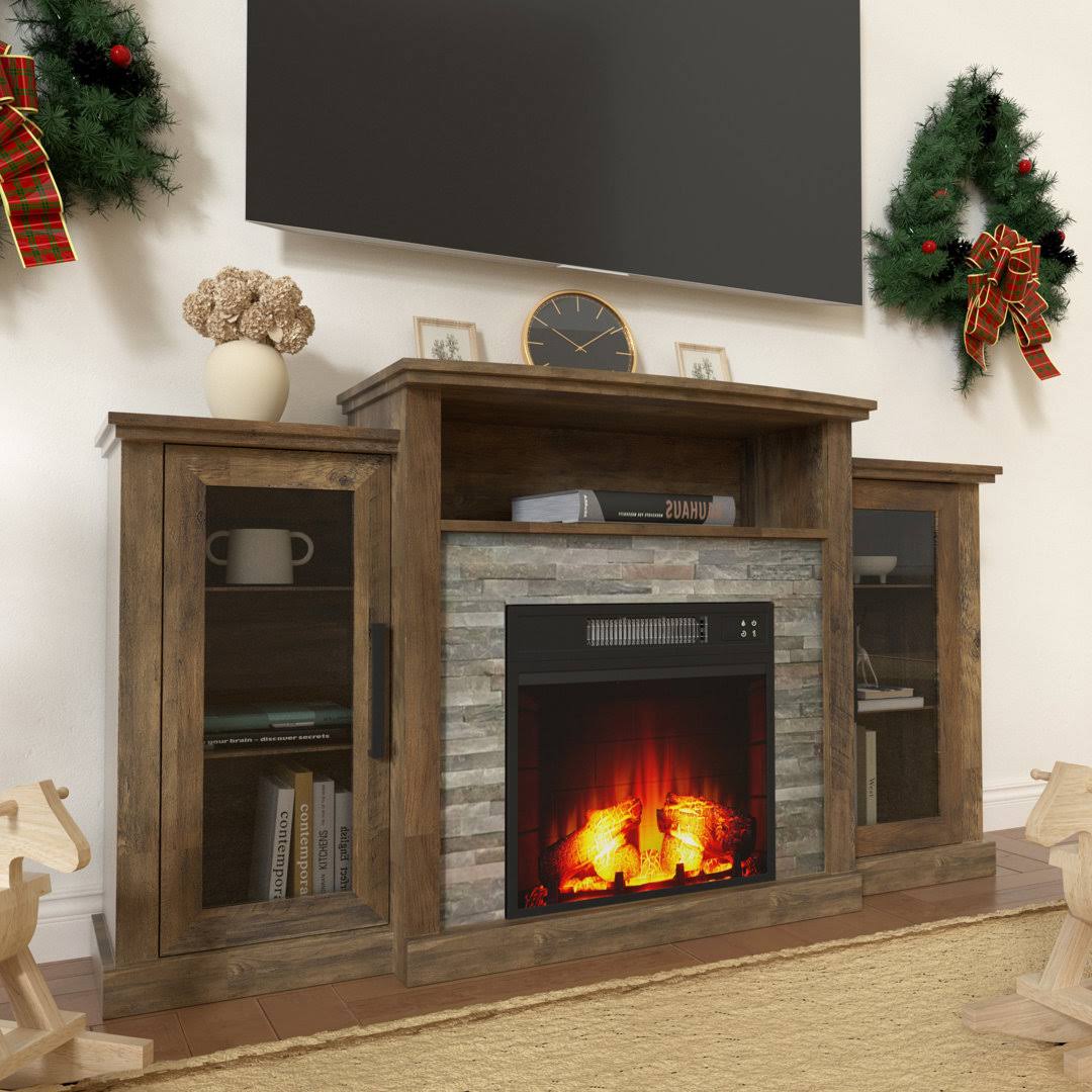 59.1 W Tv Stand With Electric Fireplace Millwood Pines
