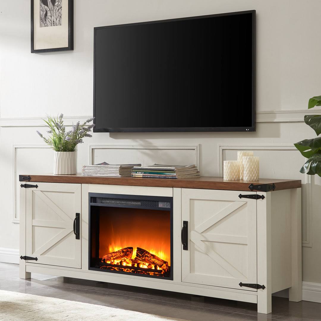 Oaks Morwen 66 W Tv Stand For Tvs Up To 75 With Electric Fireplace