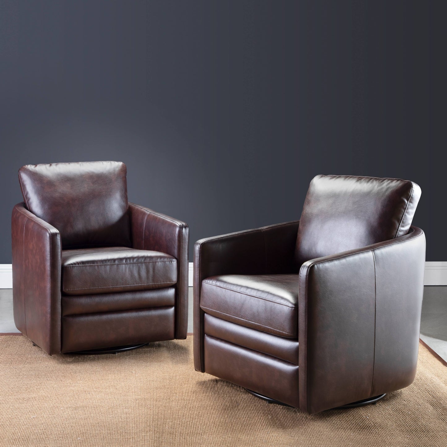 Living Design Rosario Vegan Leather Swivel Accent Chair