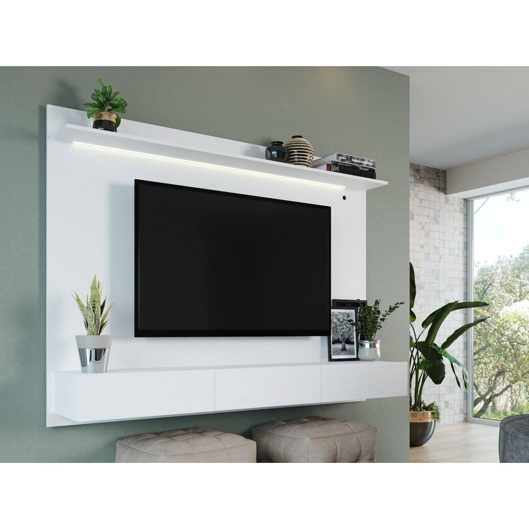 Freestanding Wall Mounted Entertainment Center Floating Tv Wall Panel 70 Pine Solid Wood Ivy Bronx