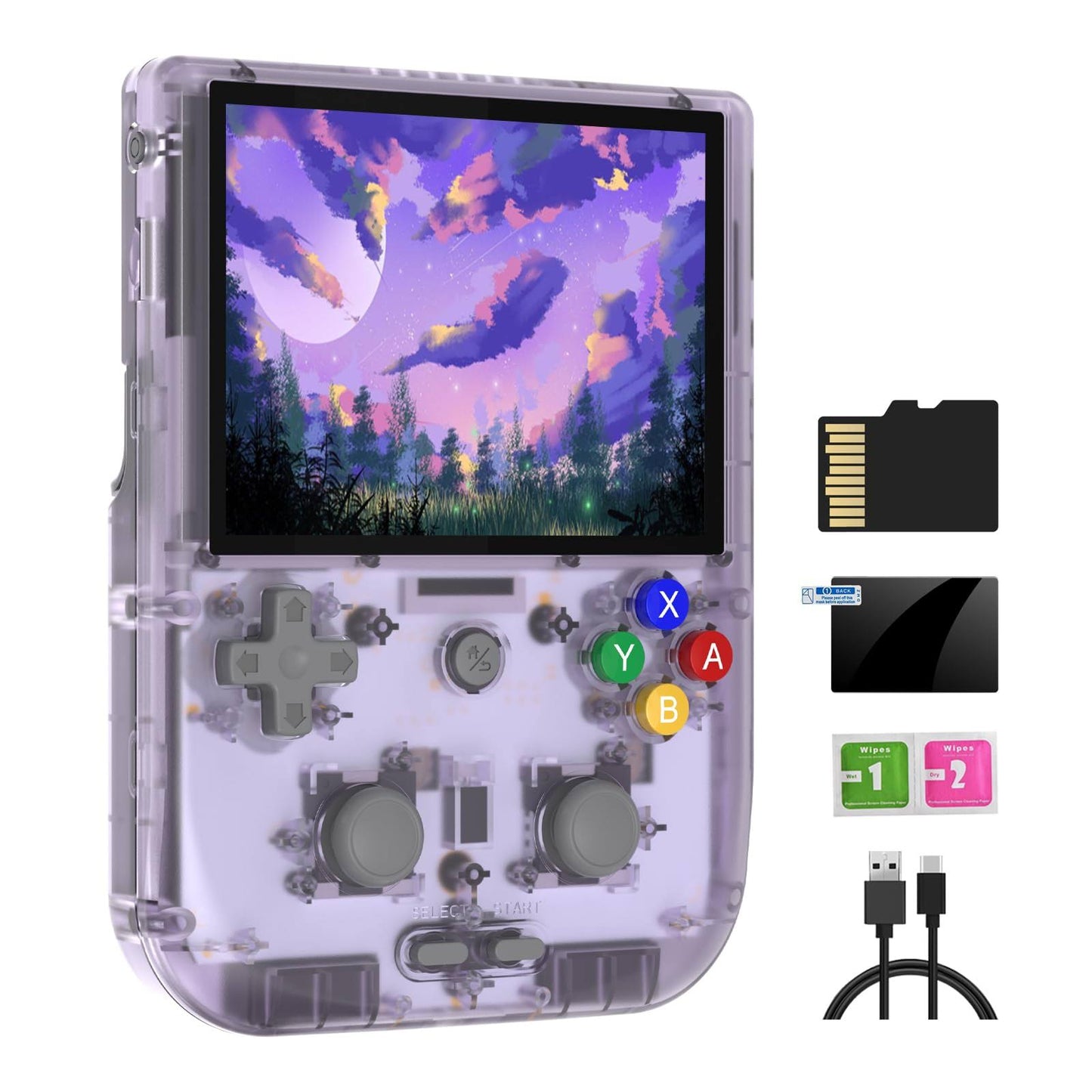 Retro Video Handheld Game Console Android 12 System 4ips Touch Screen Game Player Built-In 128g Tf Card 3154 Classic Games 5500 Mah