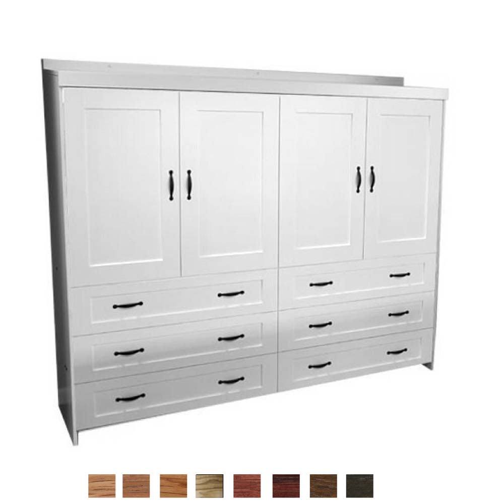 Wood Murphy Bed - Dresser Cabinet Face - Horizontal Wall Bed - Choose Your Favorite Stain - Proudly Made In The Usa - H108