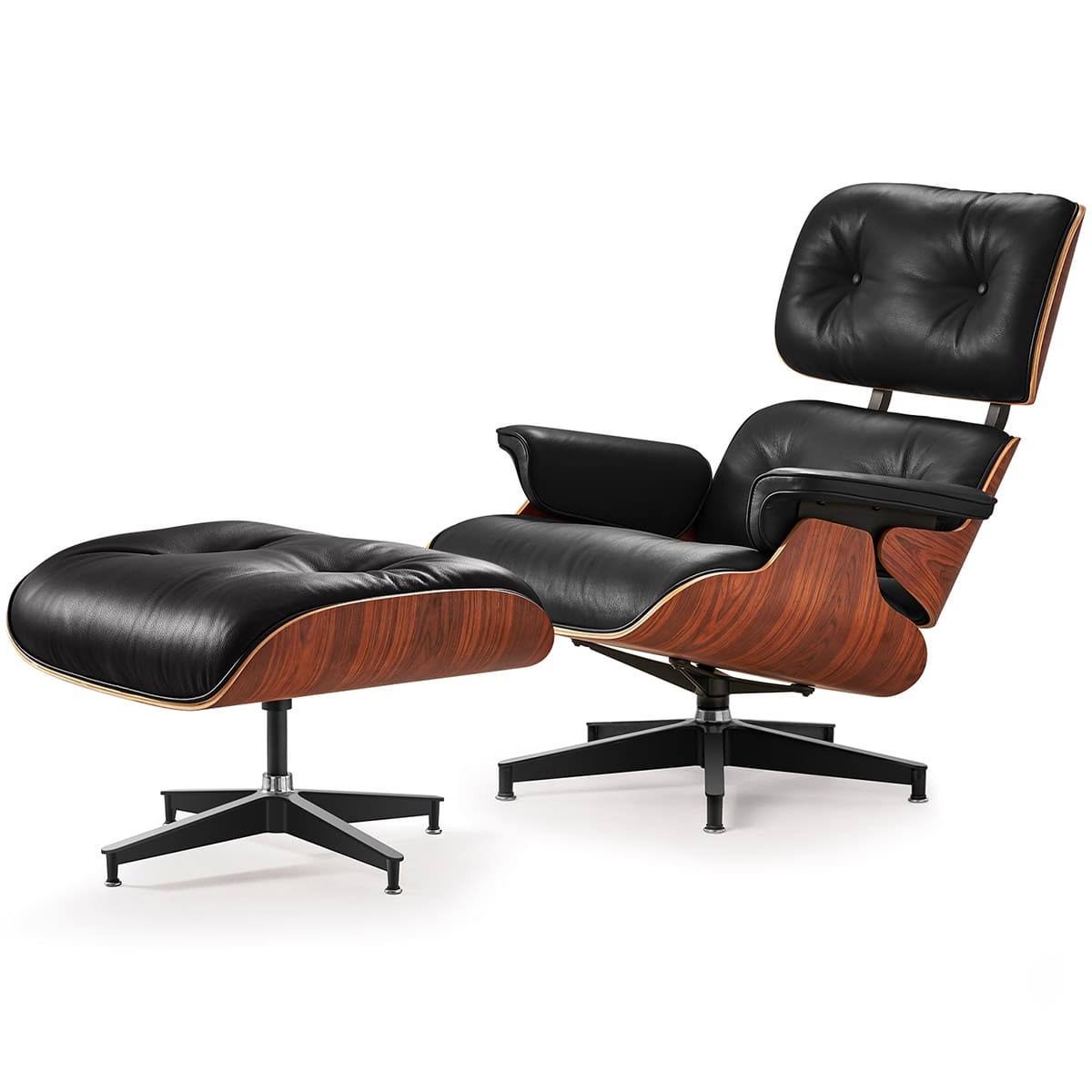 Version Eames Lounge Chair Sim-Pb05, Taller Version, Top-Grain Leather