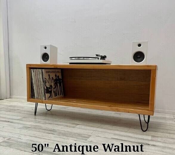 Classic Vinyl Record Holder And Record Player Stand 15-75 Long 60-300 Lp Capacity - Turntable Stand